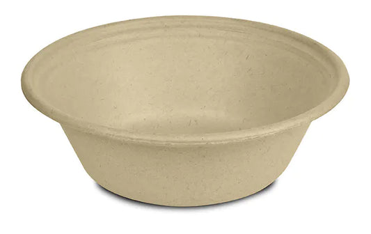 32 oz. Round Bowl | No Added PFAS | Compostable Sugarcane (300 Case) $0.34 each