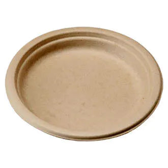 9" Classic Round Plate | Unbleached Plant Fiber | Compostable (50 Pack) $0.68 each